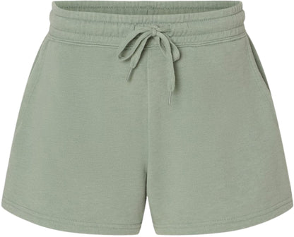 Women's Fleece Lined Sweat Shorts Lightweight Wave Wash Classic Fit with Elastic Waistband, Lounge Short