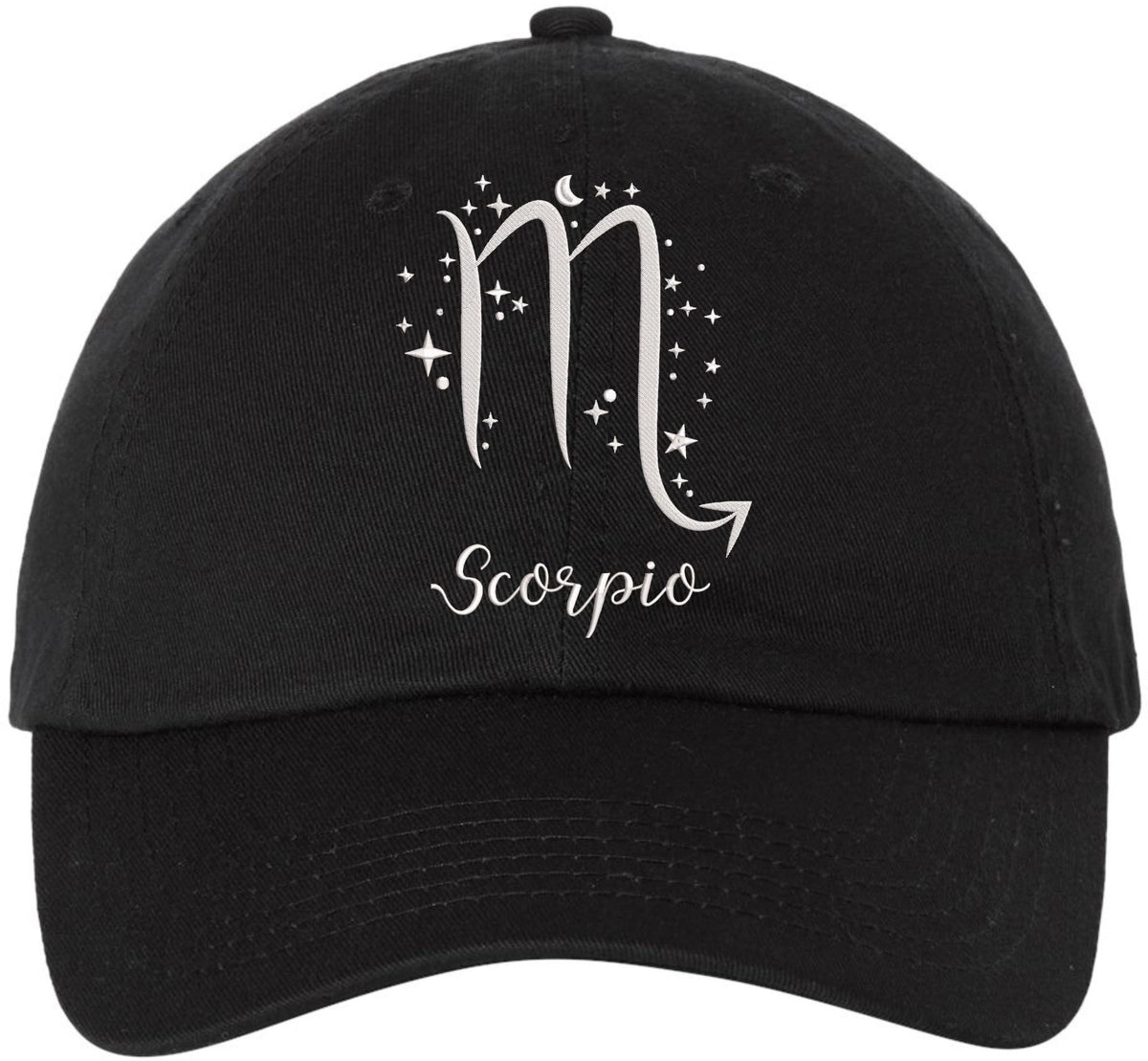 Zodiac Signs Embroidered Dad Hat | Adjustable Astrology Horoscope Monthly Symbols Designs Unstructured Cap, Black