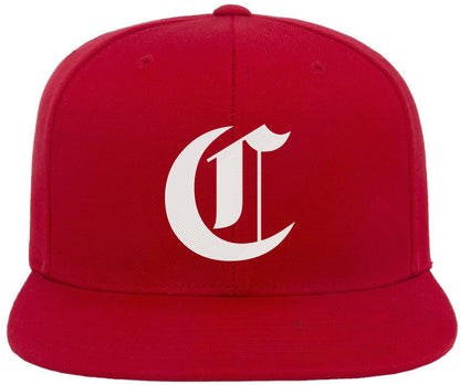 Old English Alphabet C Embroidered Baseball Cap | Classic Gothic Letter Adjustable Flat Bill Snapback Unisex Hat