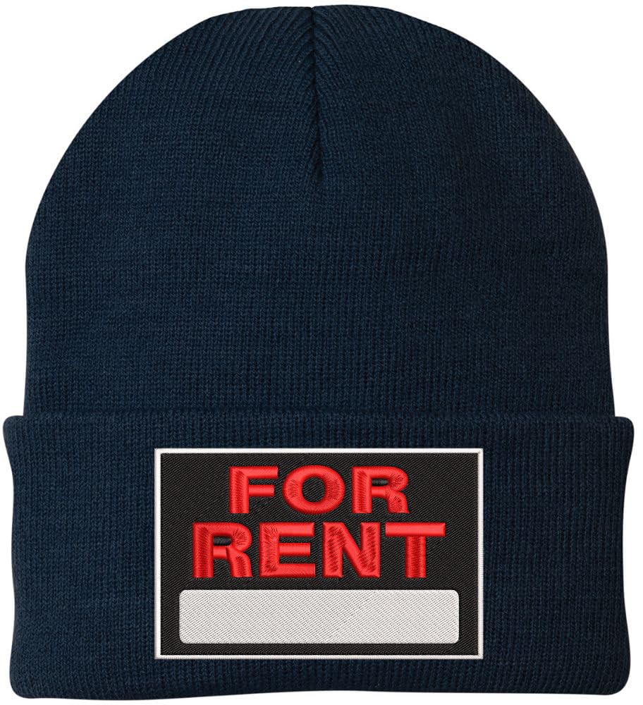 FOR RENT Sign Embroidered Beanie Hat Adjustable Warm Skull Winter Cap
