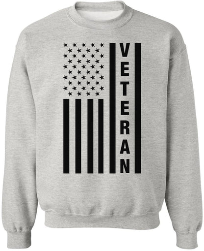 USA Flag Veteran Printed Crewneck Sweatshirt | American US Army Vet Patriotic Warm Sweat Shirt Top
