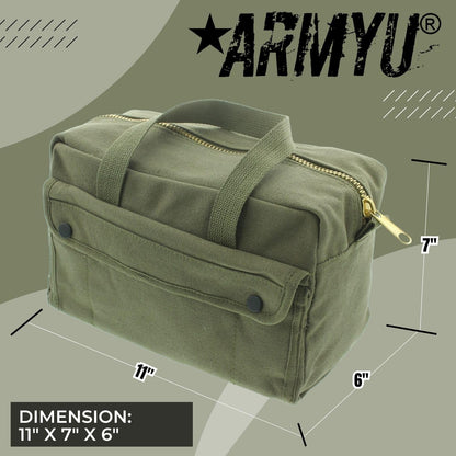 Heavy Duty Cotton Canvas Tool Bag - Military Field Carry Bag - General Purpose Storage Bag