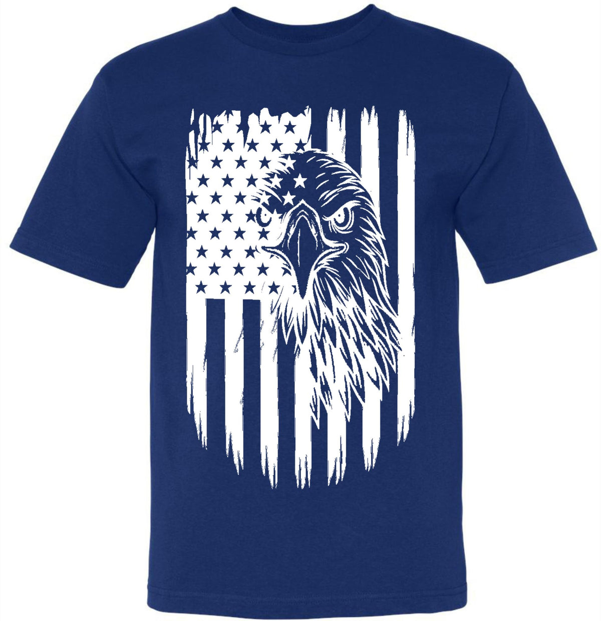 USA Flag Eagle Printed T-Shirt | 4th of July Patriotic American Independence Memorial Day Freedom Tee Shirt