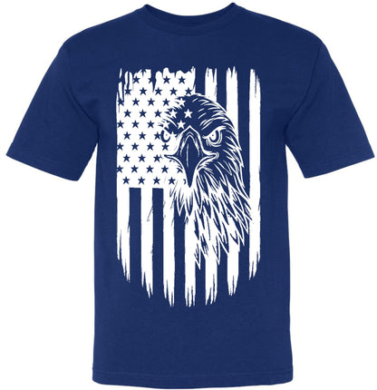 USA Flag Eagle Printed T-Shirt | 4th of July Patriotic American Independence Memorial Day Freedom Tee Shirt
