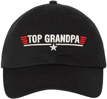 Top Grandpa Embroidered Dad Hat | Funny Graphic 100% Cotton Father's Day Birthday Gift Unisex Baseball Cap