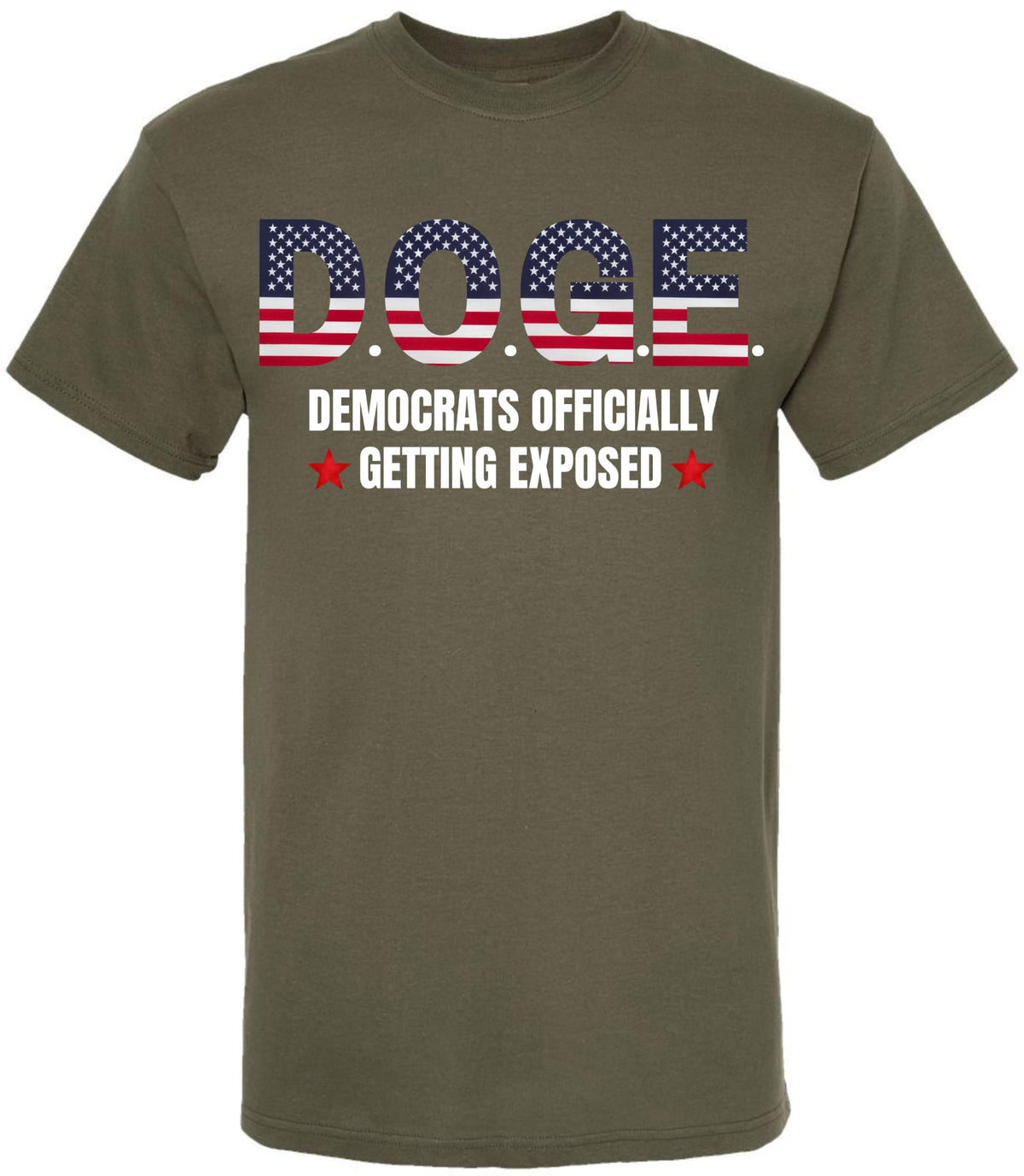 D.O.G.E Democrats Officially Getting Exposed T-Shirt USA Flag Funny Political Tee Shirt