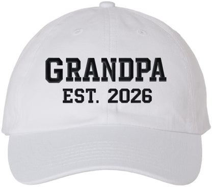 GRANDPA EST. 2026 New Grandpa Hat Fun Gift Embroidered Dad Hat Cotton Cap