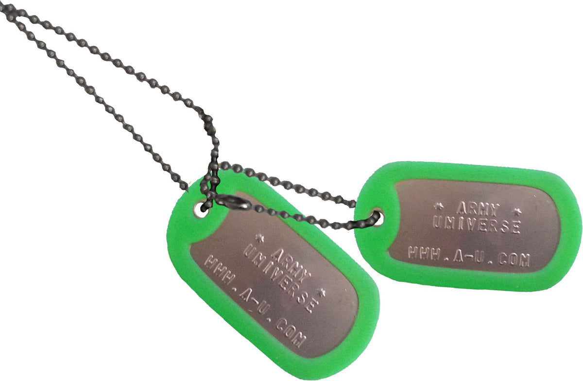 US Military Dog Tag Set - ID Matte Metal ID Dog Tags Necklace Complete Set with 2 Chains and 2 Silencers