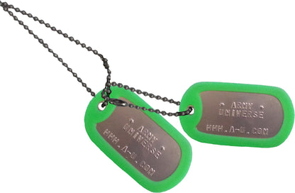 US Military Dog Tag Set - ID Matte Metal ID Dog Tags Necklace Complete Set with 2 Chains and 2 Silencers