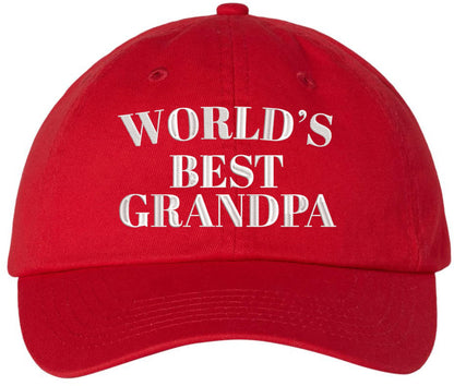 World’s Best Grandpa Embroidered Dad Hat Grandpa Gift Father’s Day Classic Baseball Style Cap