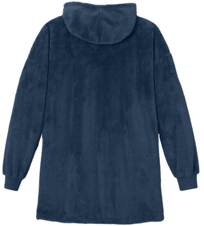 Oversized Plush Fleece Poncho for Women Sherpa Style 1/2 Zip Hooded Popover 100% Polyester