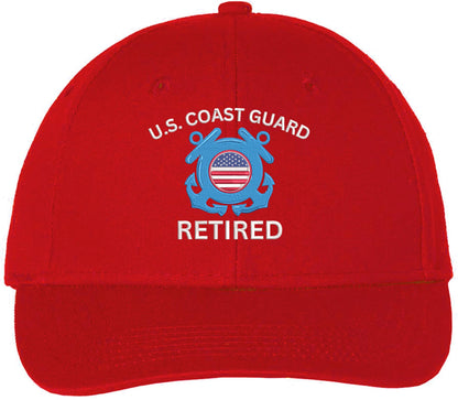 U.S. Coast Guard Retired Embroidered Baseball Cap | USA Veteran Military Nautical Service Dad Hat Unisex Gift