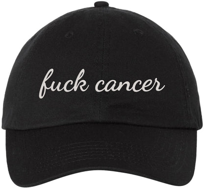 Fuck Cancer Embroidered Baseball Cap | Anti-Cancer Awareness Cotton Dad Hat Support Cancer Fighters & Survivors