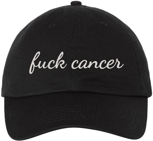 Fuck Cancer Embroidered Baseball Cap | Anti-Cancer Awareness Cotton Dad Hat Support Cancer Fighters & Survivors
