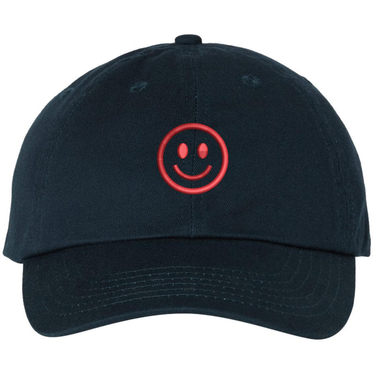 SMILEY FACE Adjustable Dad Cap Unstructured Face Trendy Unisex Preppy Hat