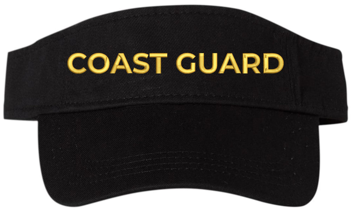 Coast Guard Embroidered Visor Cap | USA Army Patriotic 100% Cotton Sun Hat for Men & Women