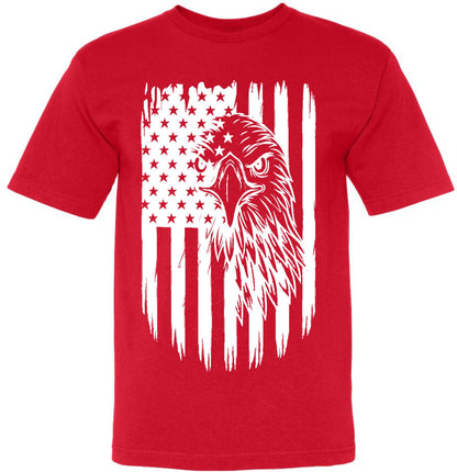 USA Flag Eagle Printed T-Shirt | 4th of July Patriotic American Independence Memorial Day Freedom Tee Shirt