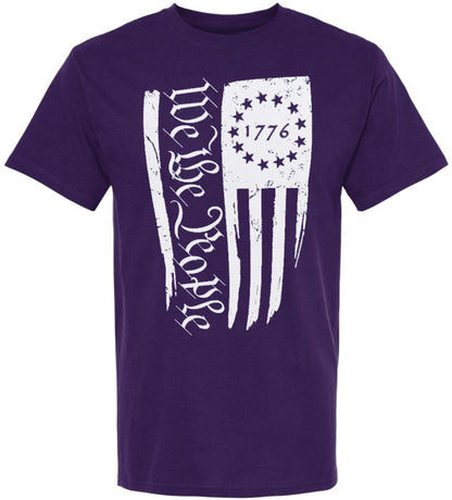 We The People 1776 USA Flag Printed T-Shirt | American Patriot Short Sleeve Tee Shirt for Men & Women