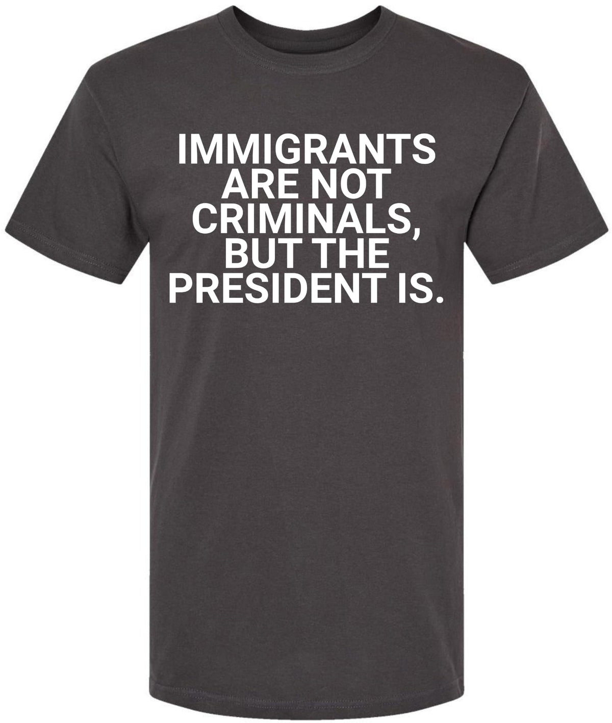 Immigrants Are Not Criminals But The President Is Printed T-Shirt | Political Activist & Social Justice Shirt