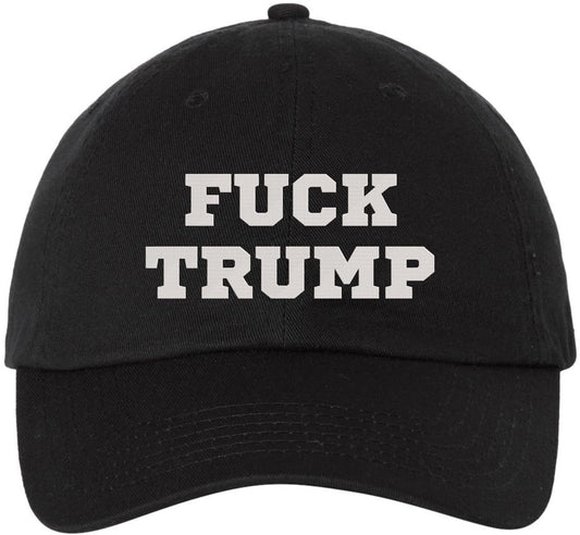 Fuck Trump Embroidered Dad Hat | Anti-Trump Adjustable Cotton Political Statement Baseball Cap