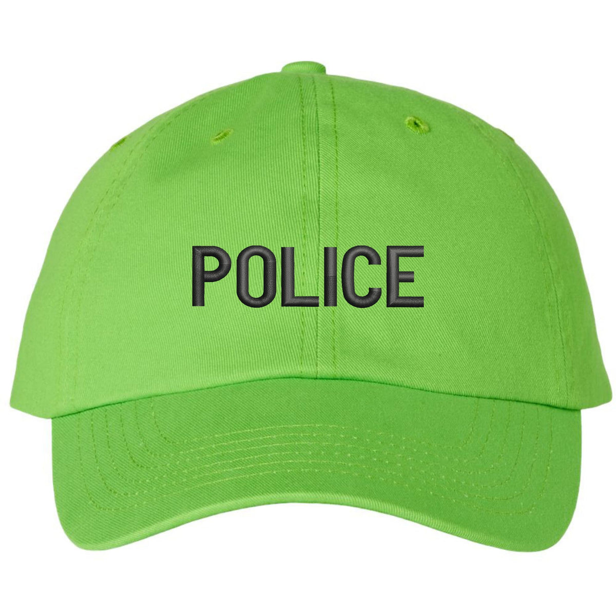 POLICE Unstructured Dad Hat Low Profile Adjustable Baseball Cap for Security, Guard & Law Enforcement Uniforms