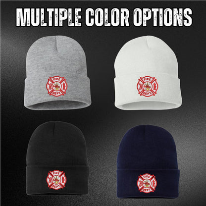 Fire Department Beanie Embroidered FIRE DEPT Watch Cap Warm Winter Hat for First Responders and Supporters
