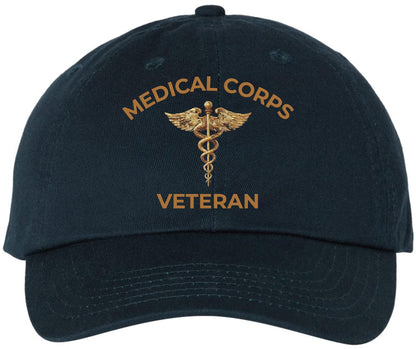 Medical Corps Veteran Embroidered Baseball Cap | USA Army Military Medical Caduceus Adjustable 100% Cotton Hat