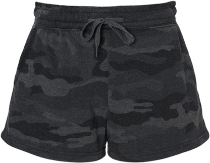 Women's Fleece Lined Sweat Shorts Lightweight Wave Wash Classic Fit with Elastic Waistband, Lounge Short