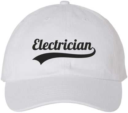 Electrician Embroidered Baseball Cap | Varisty Team Electrician Technician Dad Hat, Funny Fathers Gift