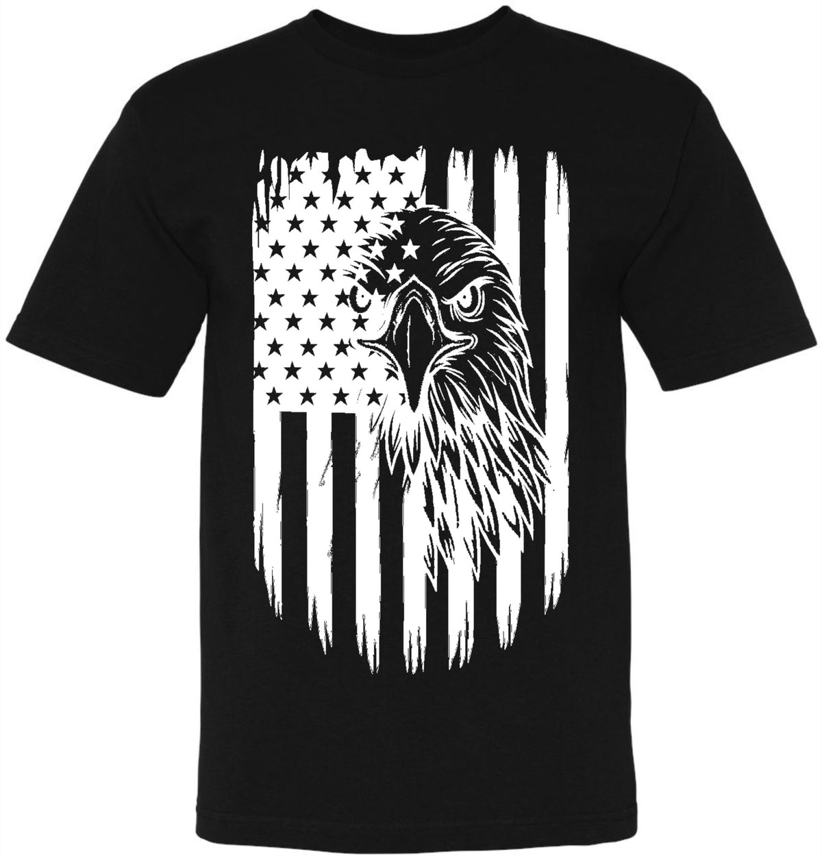 USA Flag Eagle Printed T-Shirt | 4th of July Patriotic American Independence Memorial Day Freedom Tee Shirt