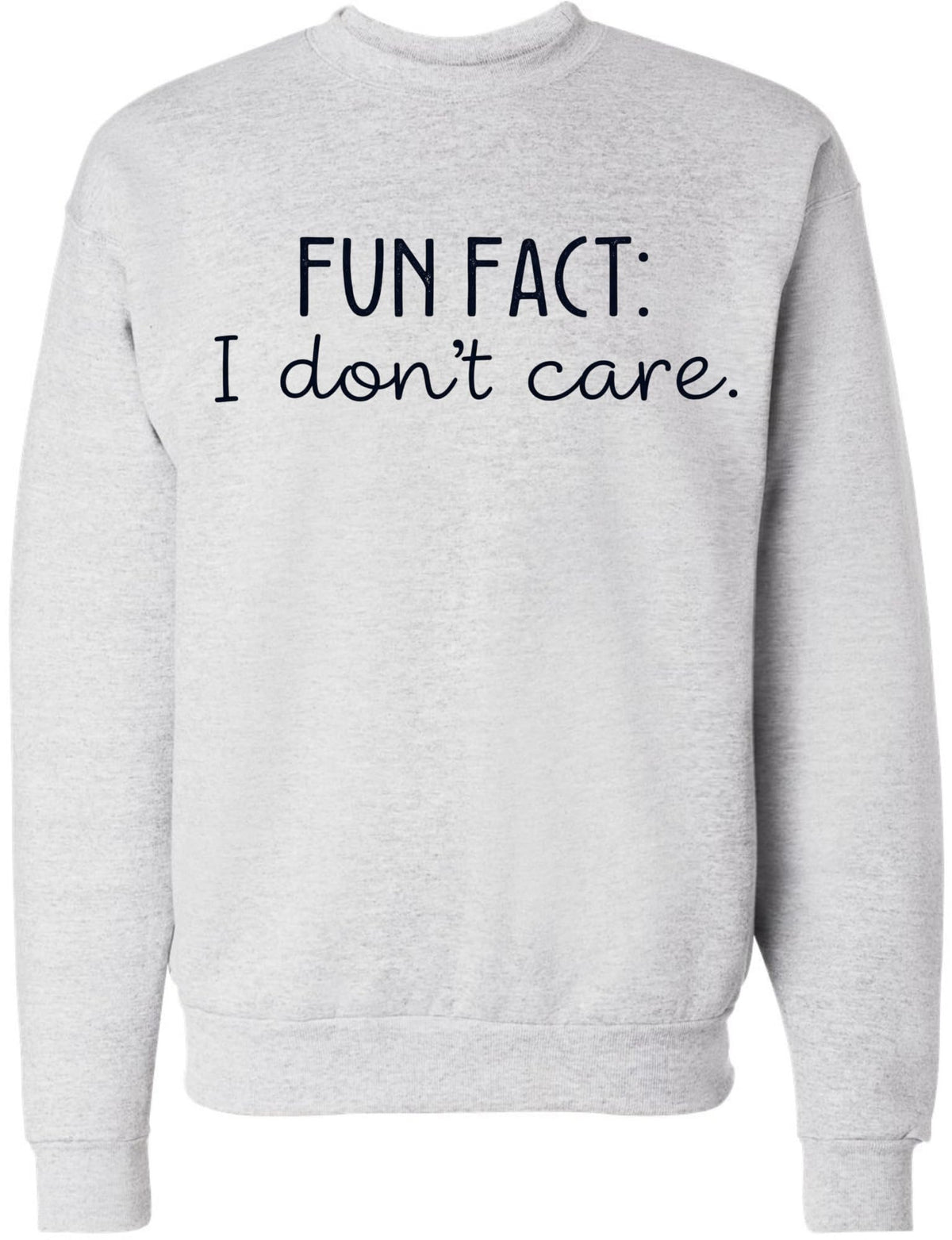 Fun Fact I Don’t Care Printed Hoodie Sarcastic Humor Quote Polycotton Pullover Hooded Sweatshirt