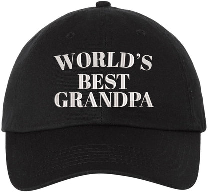 World’s Best Grandpa Embroidered Dad Hat Grandpa Gift Father’s Day Classic Baseball Style Cap
