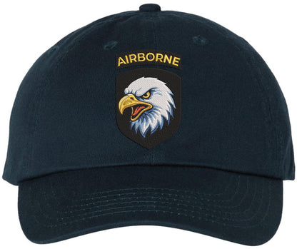 Airborne Eagle Embroidered Baseball Cap | USA Army Military Inspired Adjustable Dad Hat for Men & Women