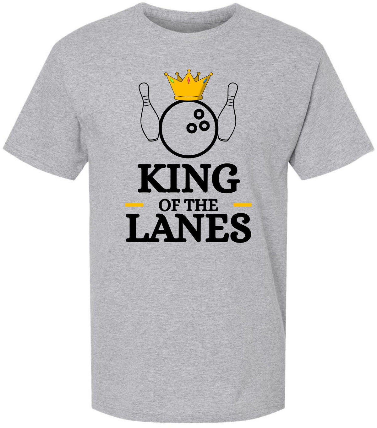 King of The Lanes Printed T-Shirt | 100% Cotton Crewneck Bowling Tee Shirt For Men
