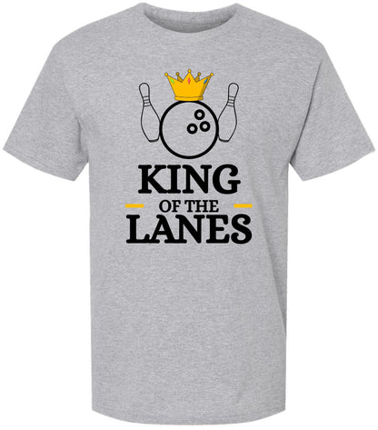 King of The Lanes Printed T-Shirt | 100% Cotton Crewneck Bowling Tee Shirt For Men