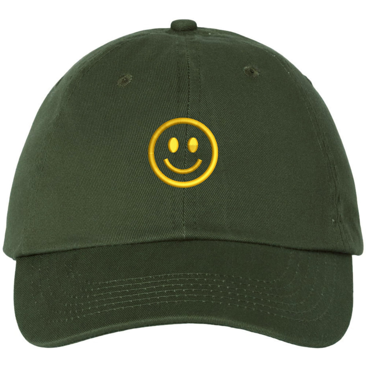 SMILEY FACE Adjustable Dad Cap Unstructured Face Trendy Unisex Preppy Hat
