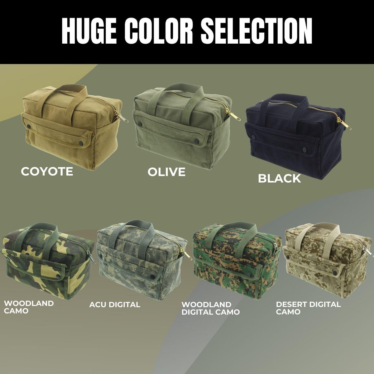 Heavy Duty Cotton Canvas Tool Bag - Military Field Carry Bag - General Purpose Storage Bag