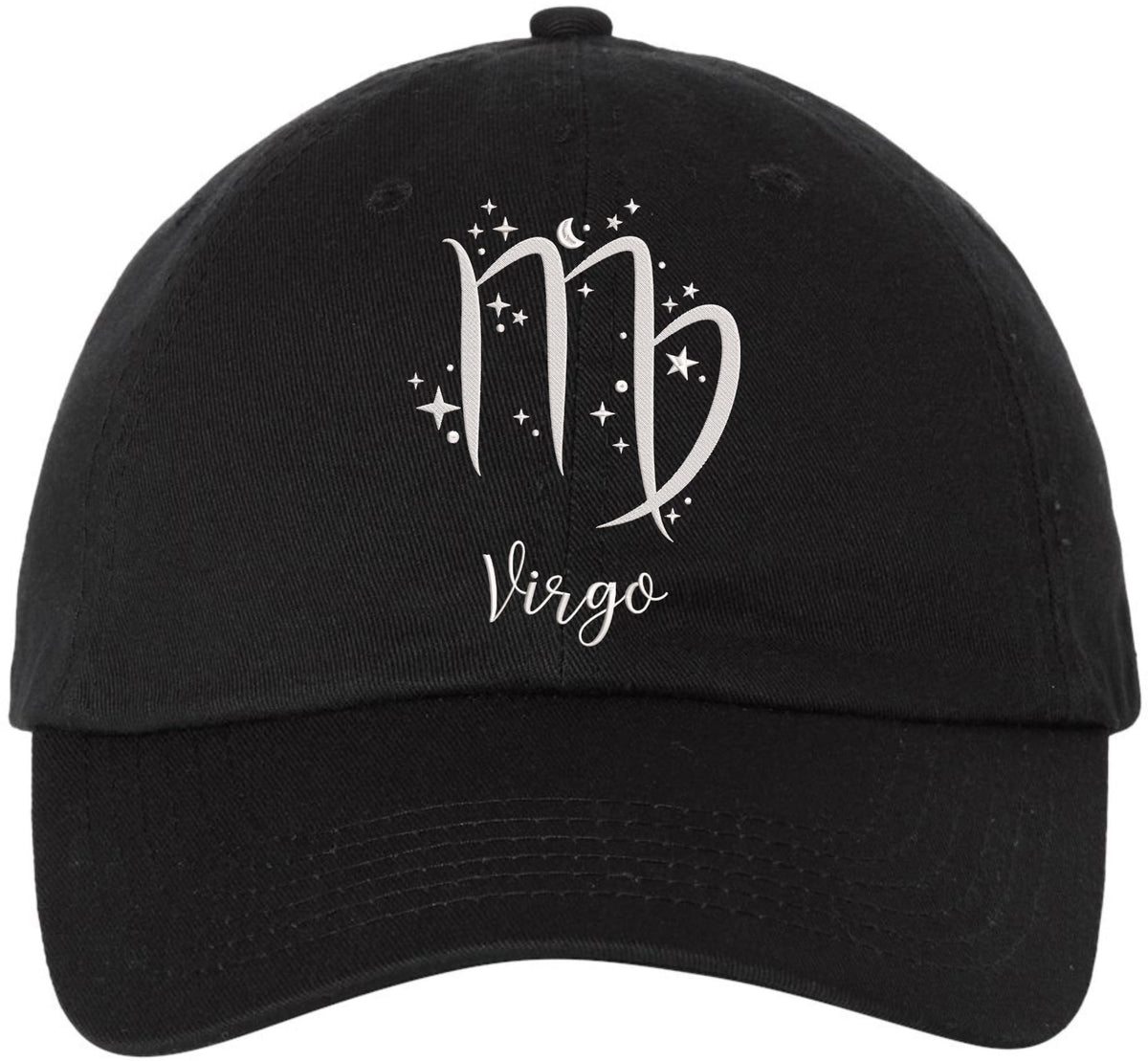 Zodiac Signs Embroidered Dad Hat | Adjustable Astrology Horoscope Monthly Symbols Designs Unstructured Cap, Black