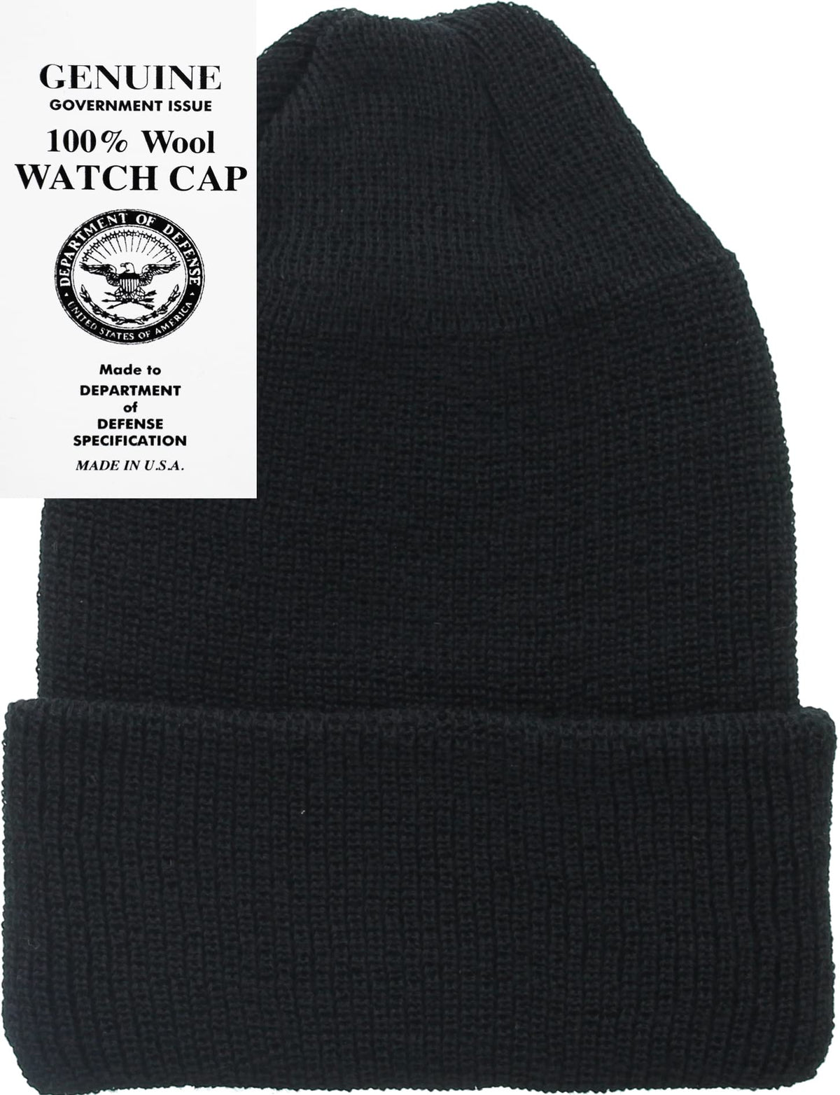 SECURITY WOOL Watch Cap Beanie, Security Officer Guard LARGE Embroidery | Warm Uniform Duty Cold Weather Hat - USA Made