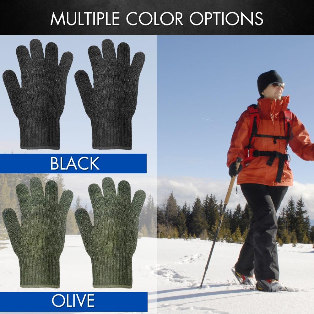 Wool Blend Glove Liners | Unstamped Blank Genuine GI USA Made Army Gloves Liner