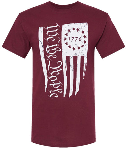 We The People 1776 USA Flag Printed T-Shirt | American Patriot Short Sleeve Tee Shirt for Men & Women