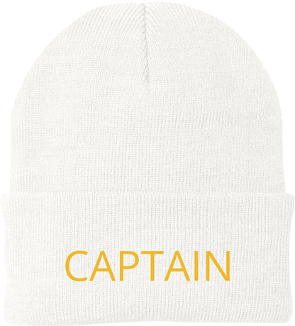 Captain Embroidered Beanie | USA Military Army Warm & Comfortable Winter Knit Hat for Men and Women