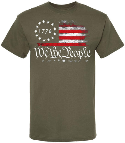 We the People 1776 Distressed US Flag T-Shirt | USA Independence Day Patriotic Short Sleeve Tee