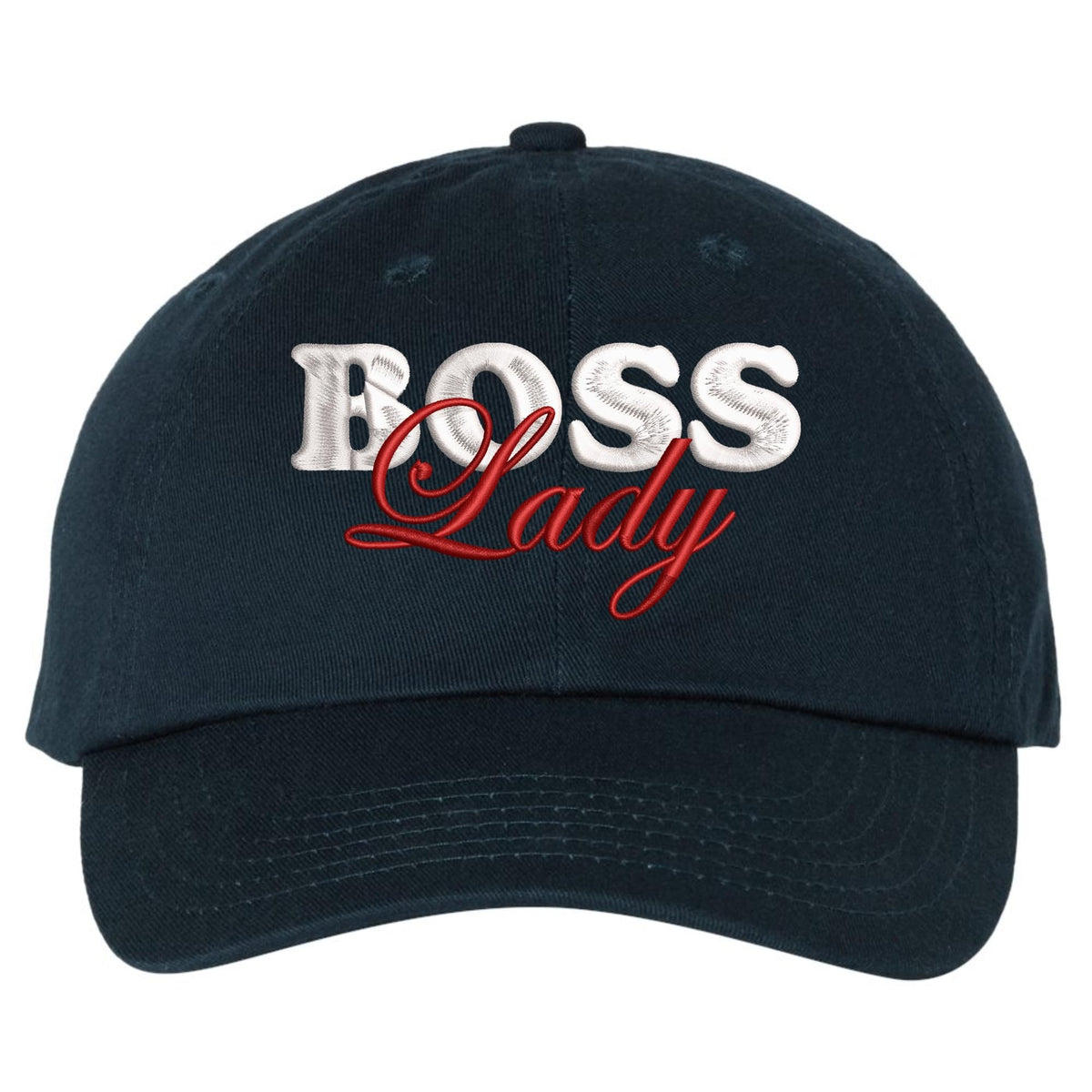 Boss Lady Embroidered Soft Cotton Dad Hat - High Quality Adjustable Cap for Women