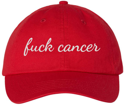 Fuck Cancer Embroidered Baseball Cap | Anti-Cancer Awareness Cotton Dad Hat Support Cancer Fighters & Survivors