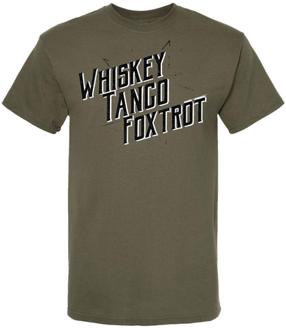 Whiskey Tango Foxtrot Printed T-Shirt Military 100% Cotton Crewneck Tee