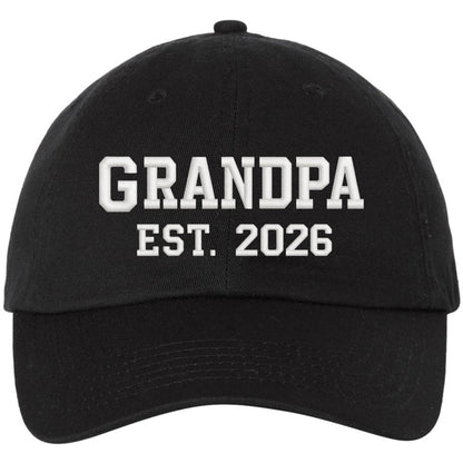 GRANDPA EST. 2026 New Grandpa Hat Fun Gift Embroidered Dad Hat Cotton Cap