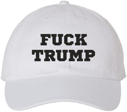 Fuck Trump Embroidered Dad Hat | Anti-Trump Adjustable Cotton Political Statement Baseball Cap