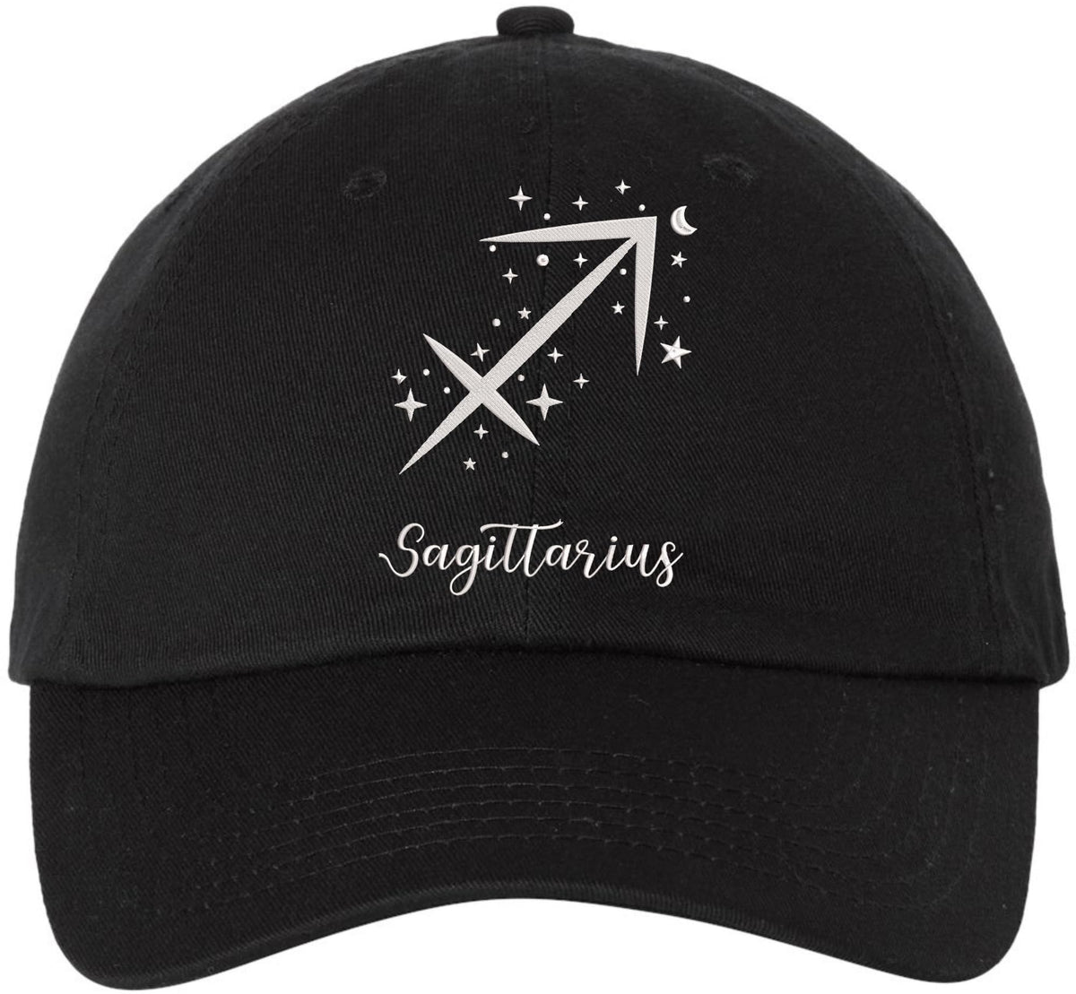 Zodiac Signs Embroidered Dad Hat | Adjustable Astrology Horoscope Monthly Symbols Designs Unstructured Cap, Black