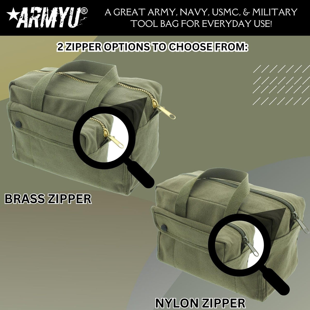 Heavy Duty Cotton Canvas Tool Bag - Military Field Carry Bag - General Purpose Storage Bag